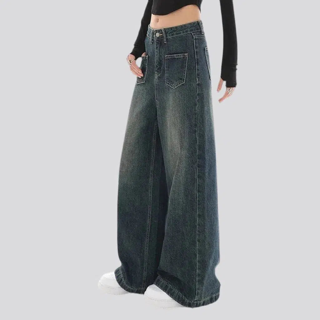 Dark wash women's vintage jeans