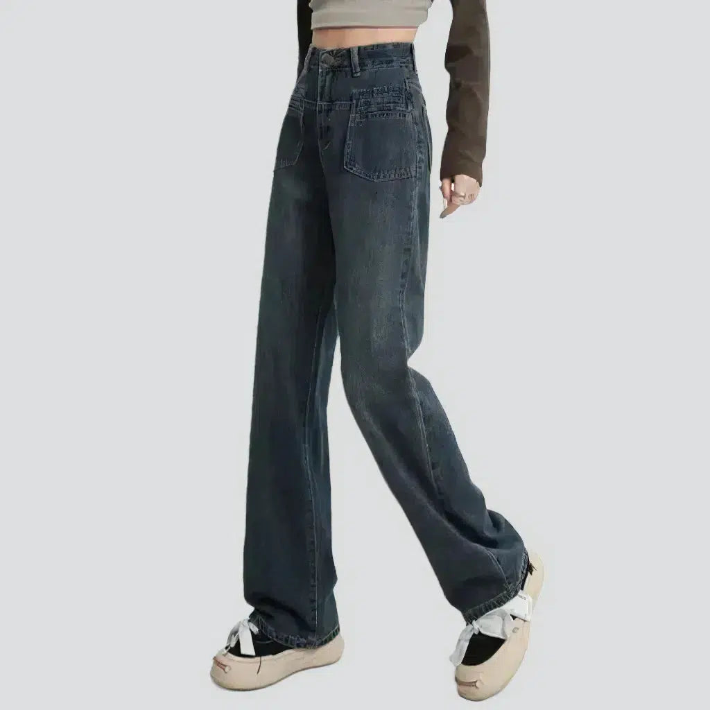 Sanded fashion jeans
 for ladies