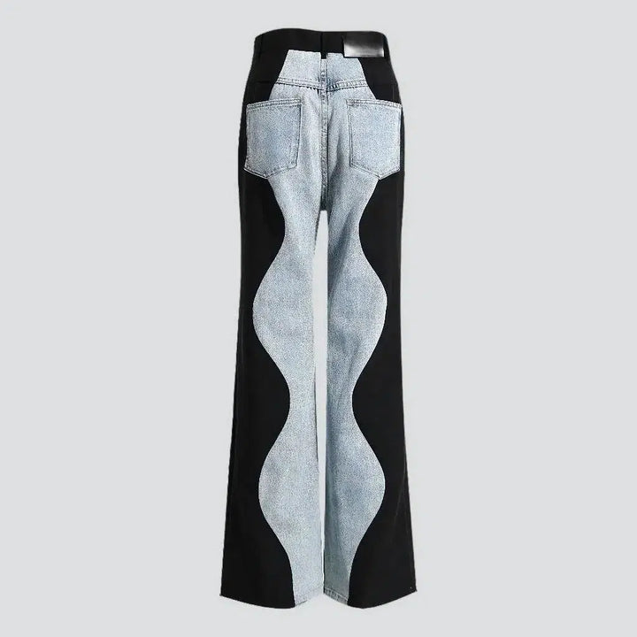 Wide-leg high-waist jeans
 for ladies