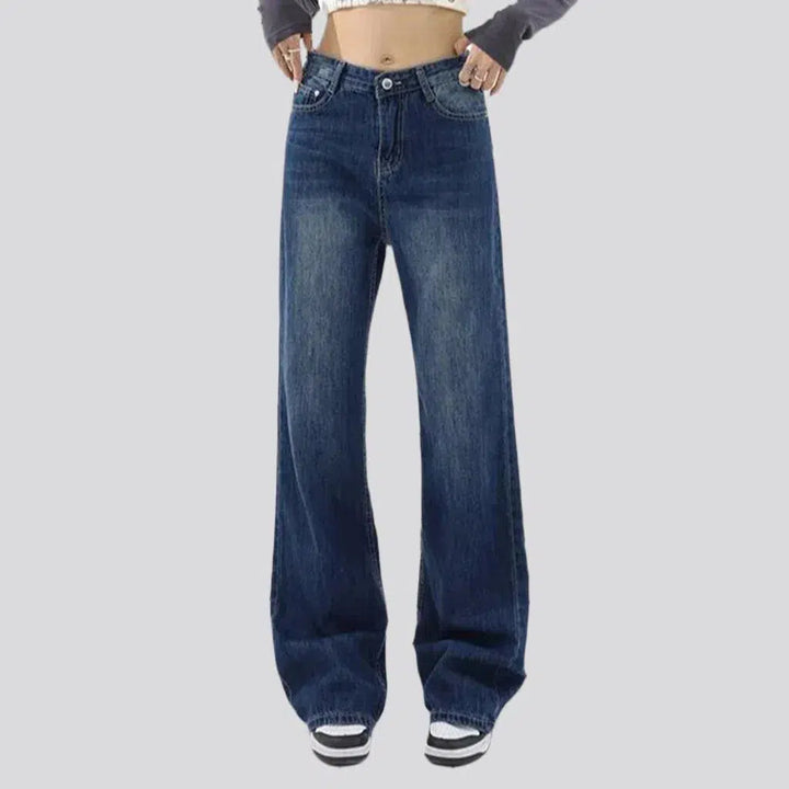 Whiskered vintage jeans
 for women