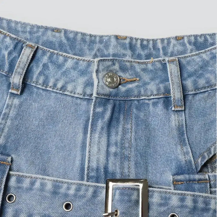 High-waist women's cutout jeans