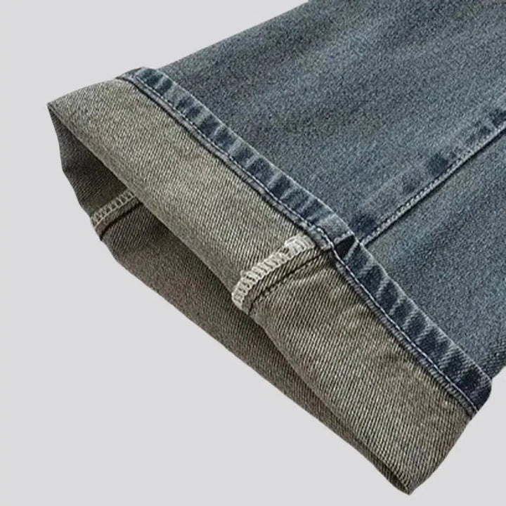Whiskered medium women's wash jeans