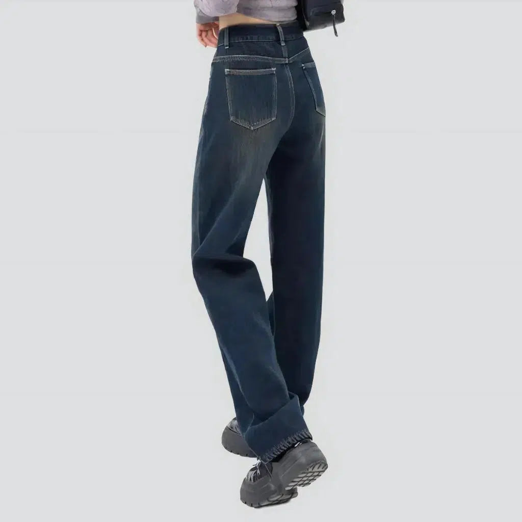 High-waist straight jeans
 for women