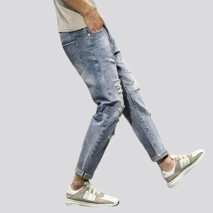 Grunge men's loose jeans
