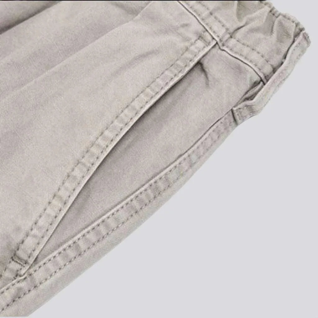 Monochrome high-waist denim pants
 for men