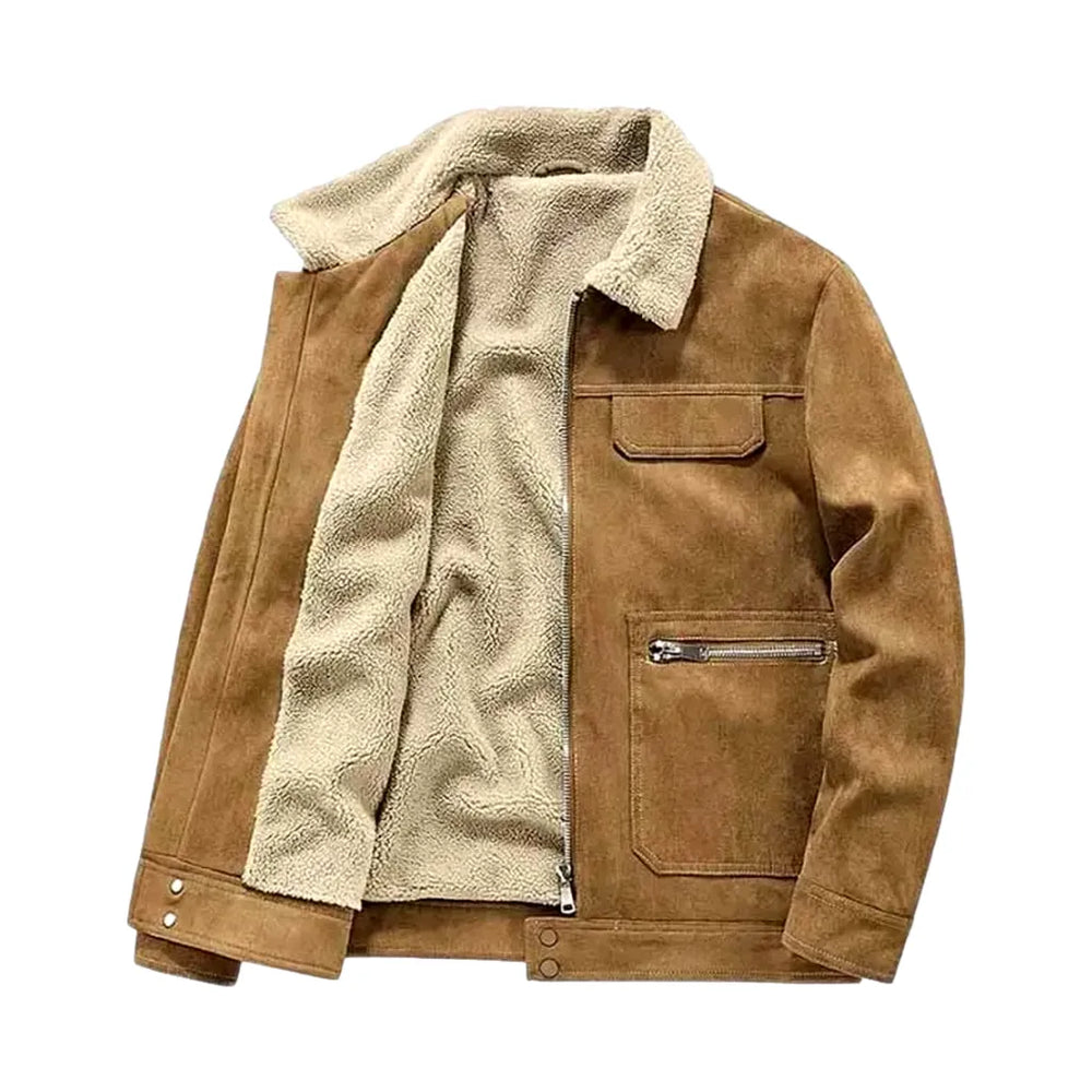 Monochrome Regular Fit Men's Denim Coat - Sand