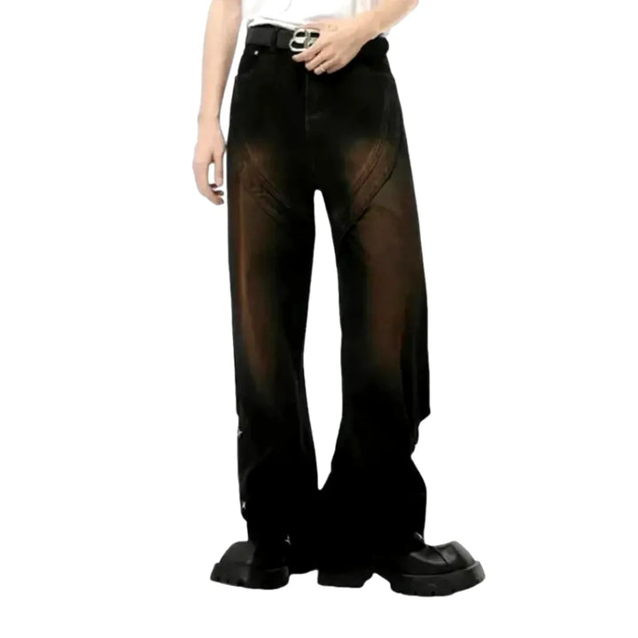 Retro Style Jeans for Men - Black