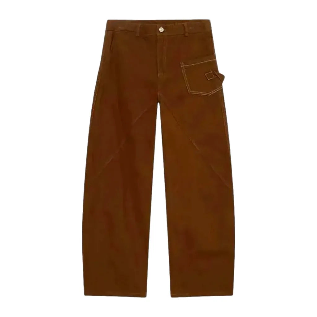 Stylish Baggy Men's Jeans Pants - Brown