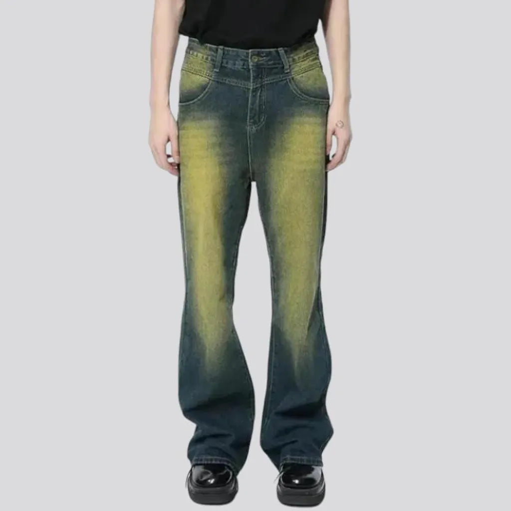 High-waist men's color jeans