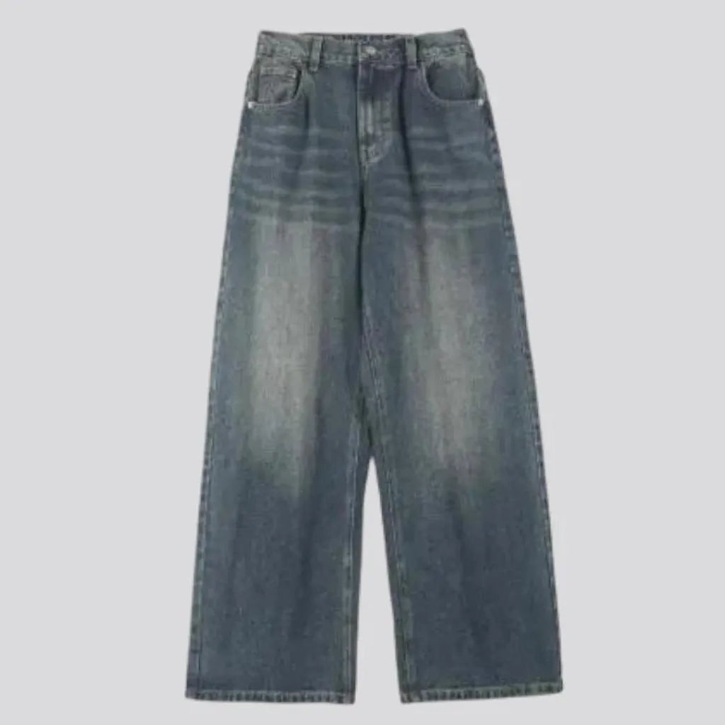 Stonewashed light vintage men's jeans