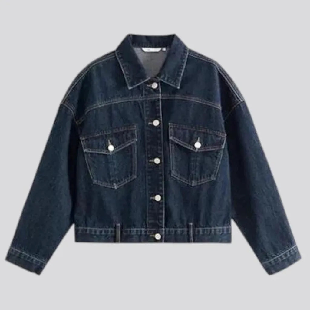 Casual oversized women's denim jacket