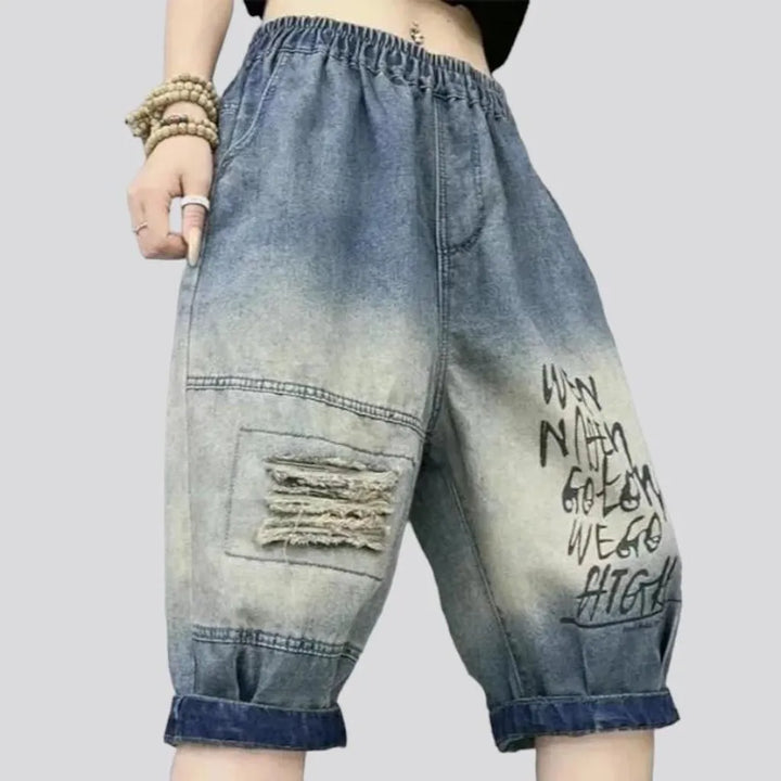 Grunge jeans shorts
 for women