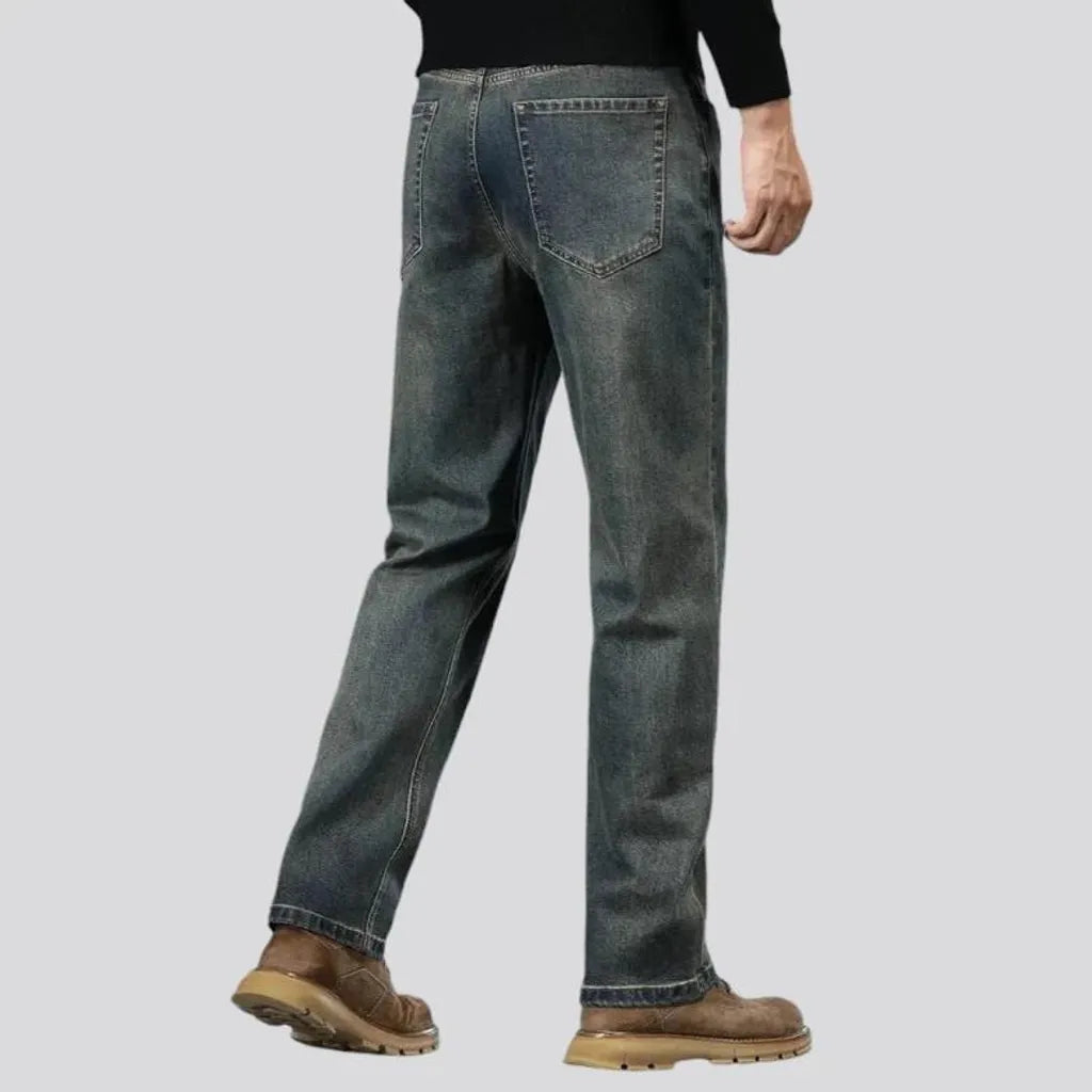 Tapered fit high rise men's jeans