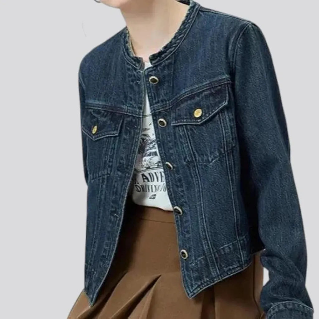 Elongated oversized jean jacket for women