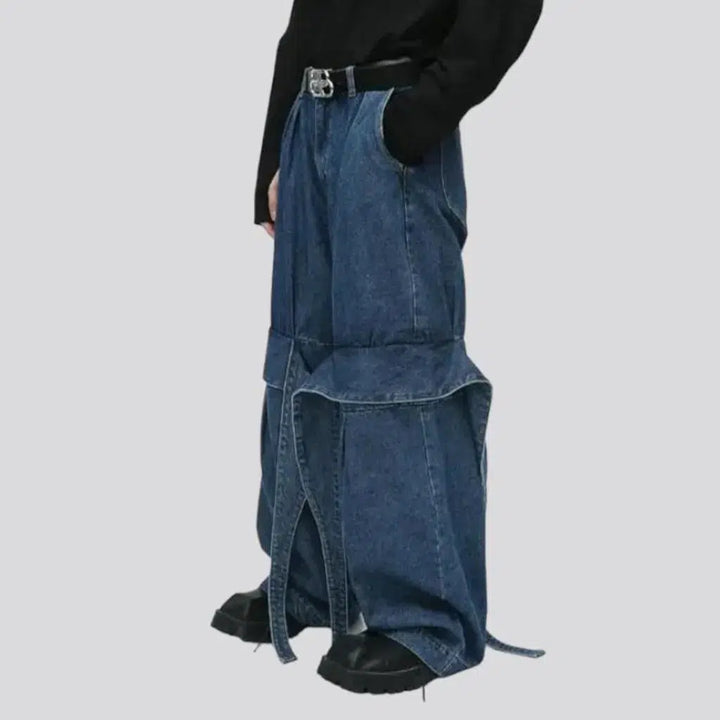 Layered men's baggy jeans