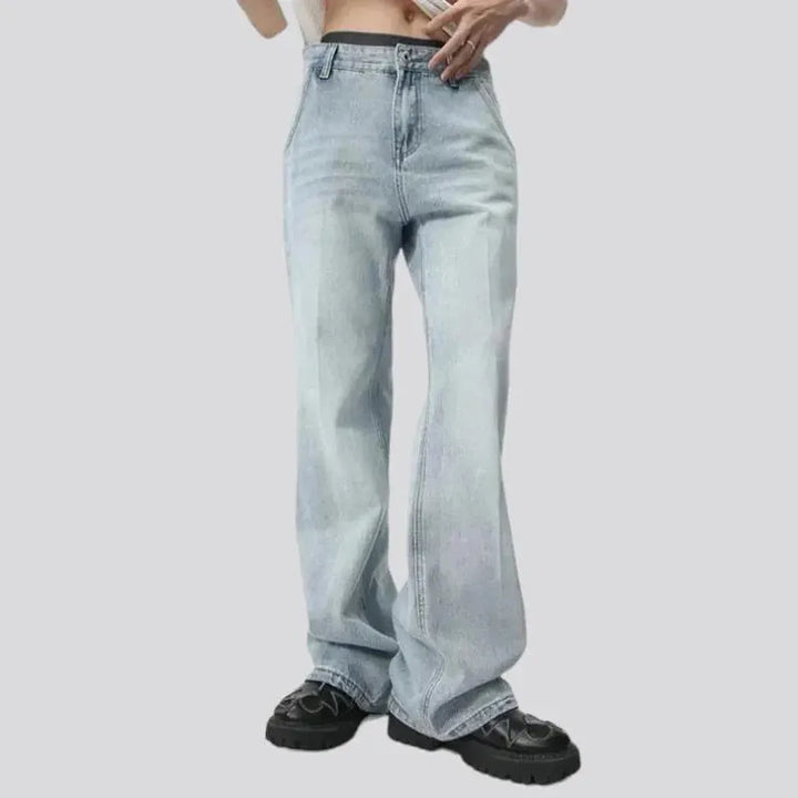 Smoothed men's high-waist jeans