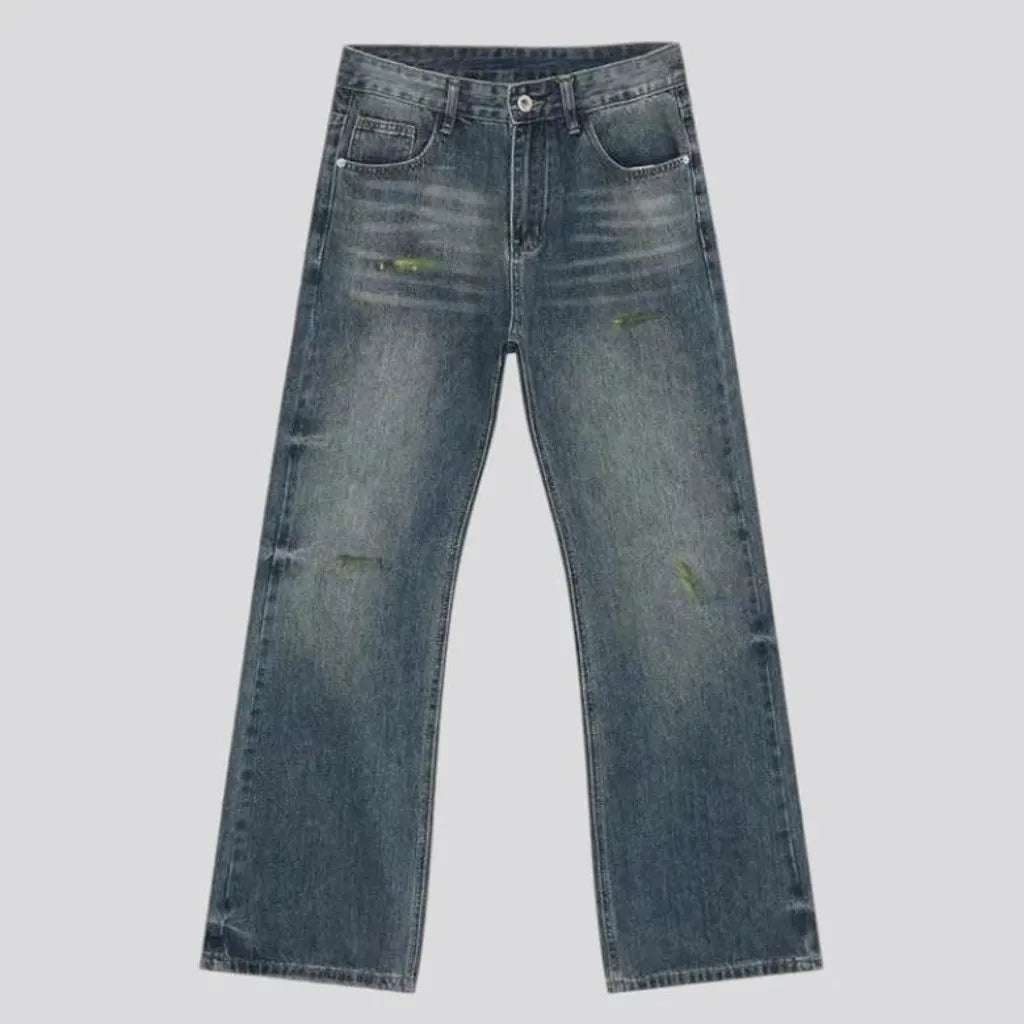 Whiskered street style vintage men's jeans