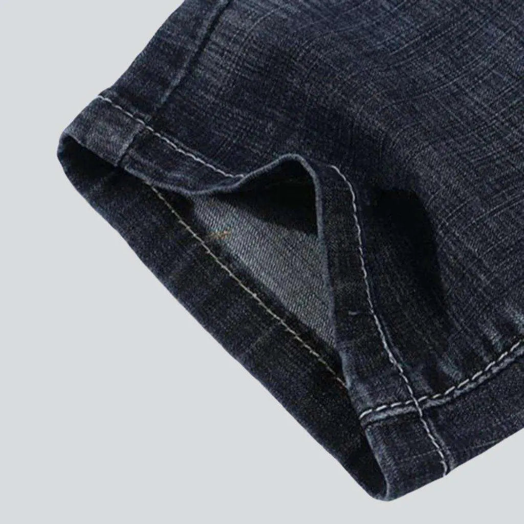 Sanded black jeans for men