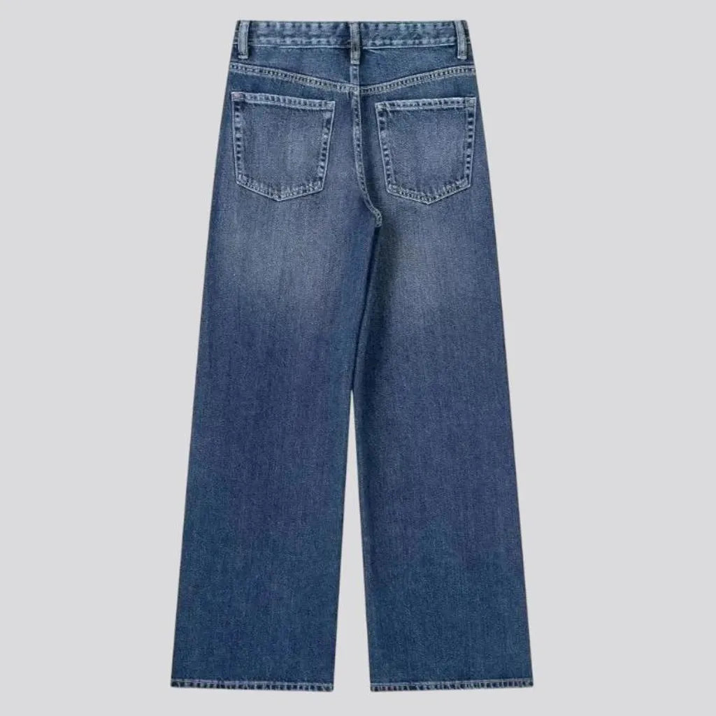 Sanded mid-rise women's jeans