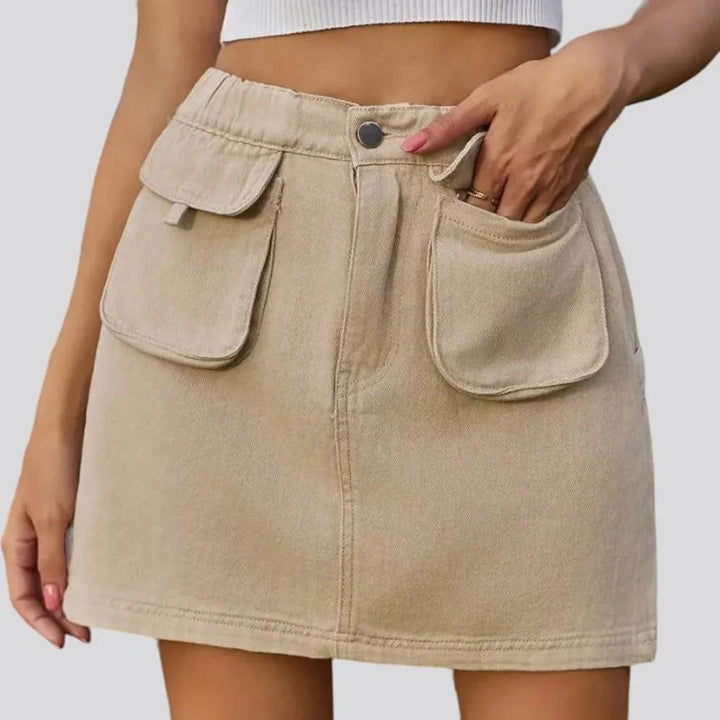 mini, color, cargo-pockets, zipper-button-rubber, women's skirt | Jeans4you.shop