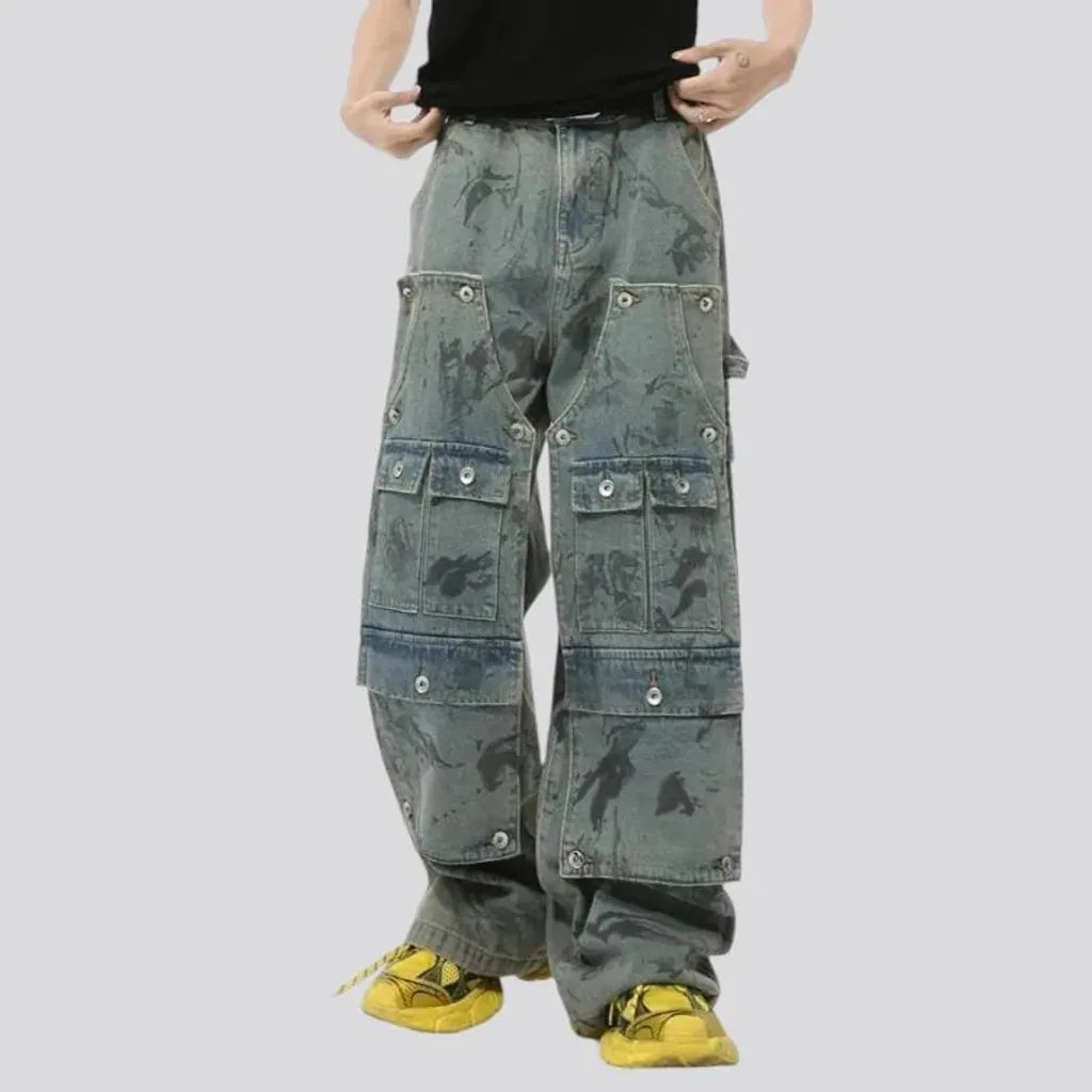 Mid rise retro baggy men's jeans