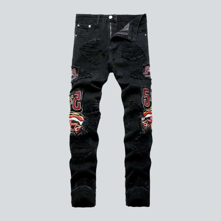 Men's embroidered jeans