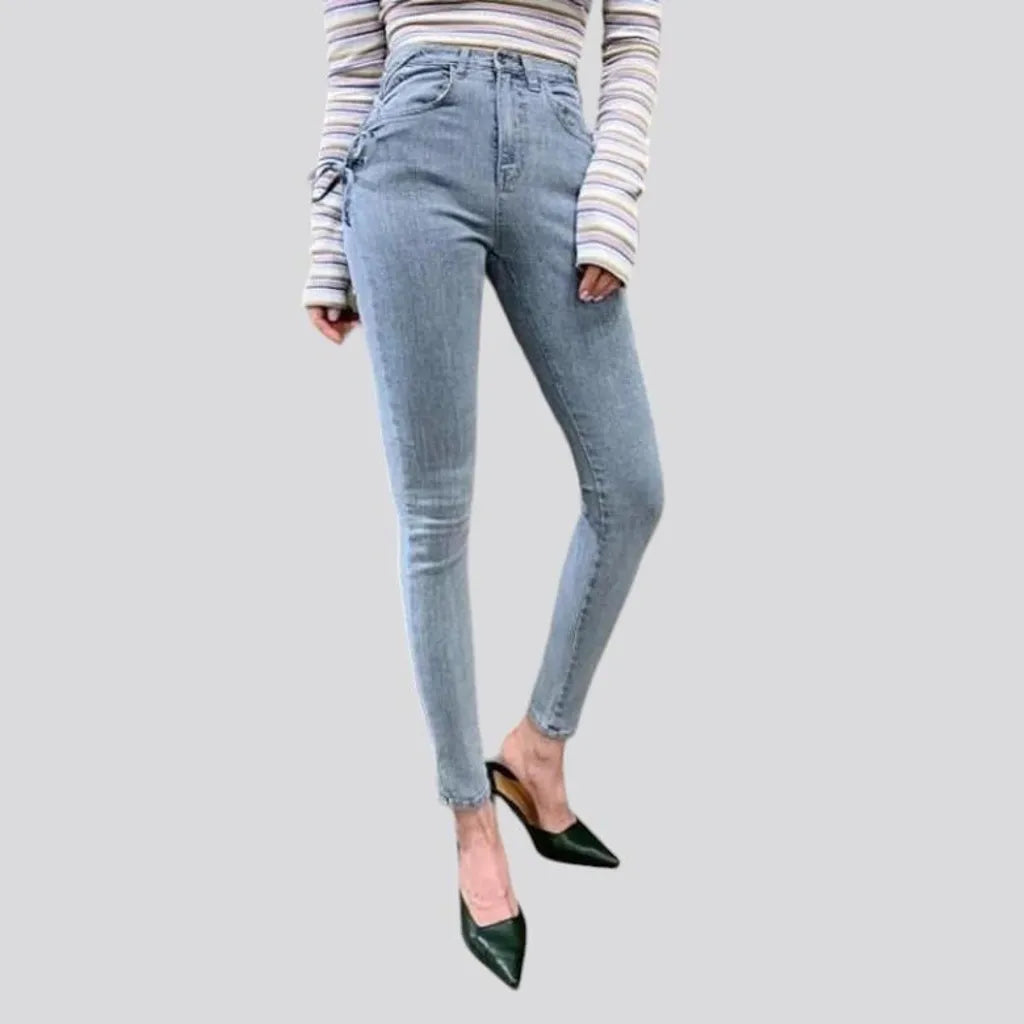 Casual women's embroidered jeans