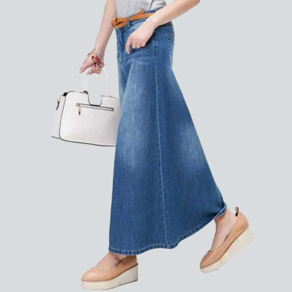 Long jeans skirt for women
