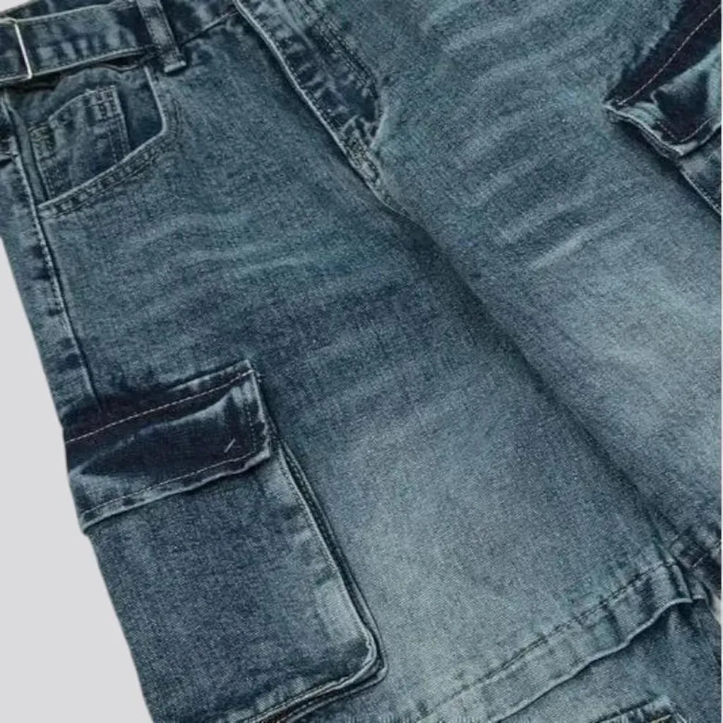 Vintage whiskered cargo men's jeans