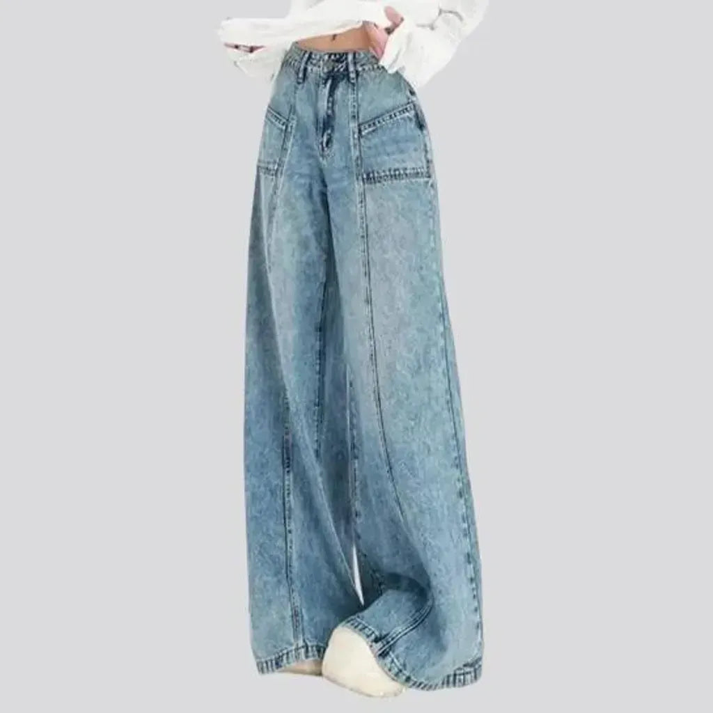 Sanded wide fit retro women's jeans