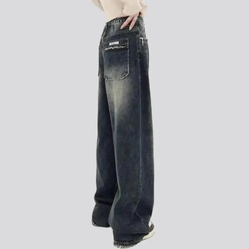 Whiskered women's vintage jeans