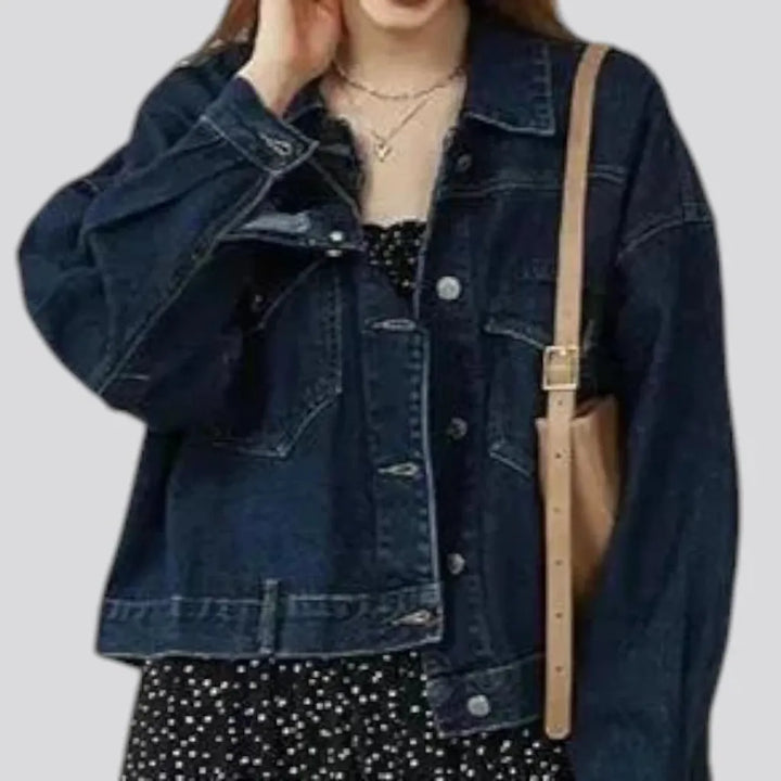 Casual oversized women's denim jacket