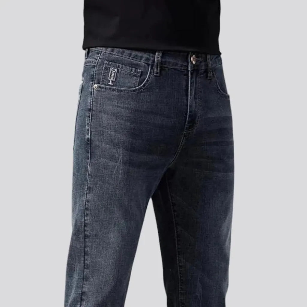 Retro tapered-fit stonewashed men's jeans