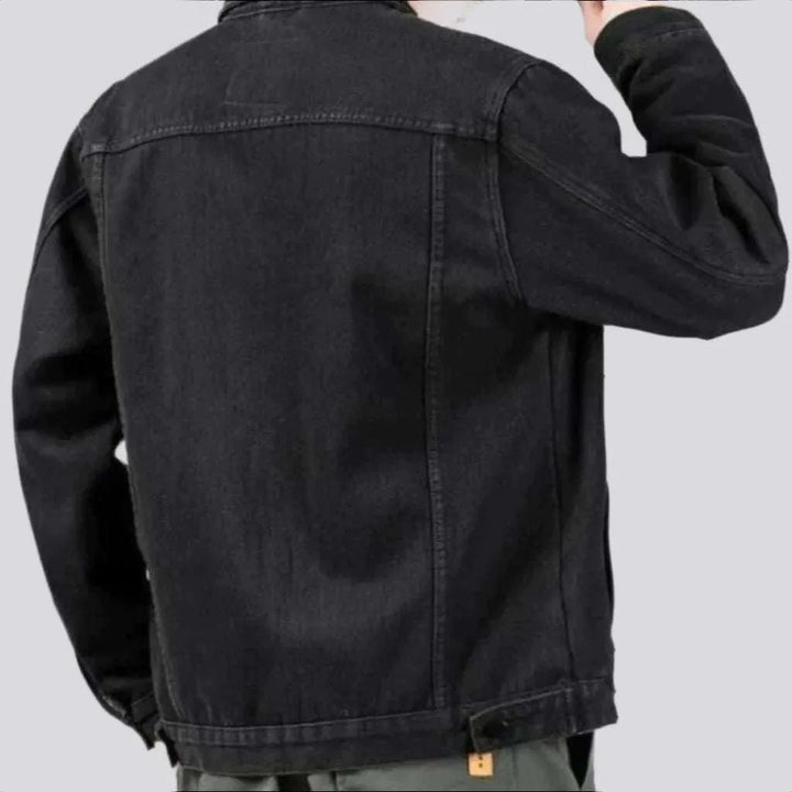 Black insulated men's jean jacket