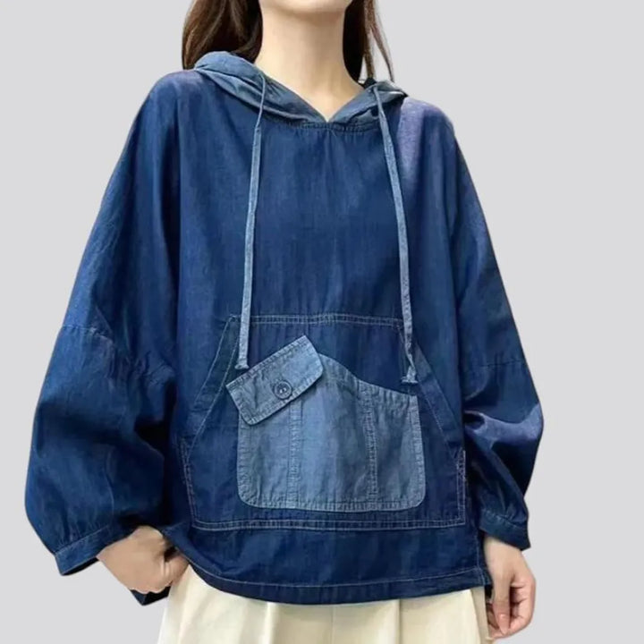 Vintage hooded women's denim jacket