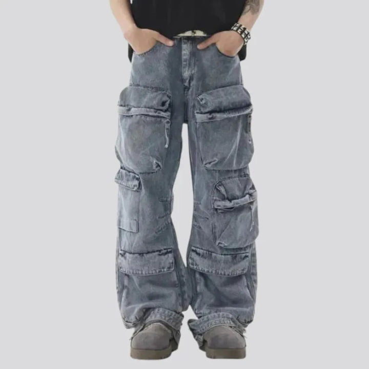 Cargo zipper y2k style men's jeans