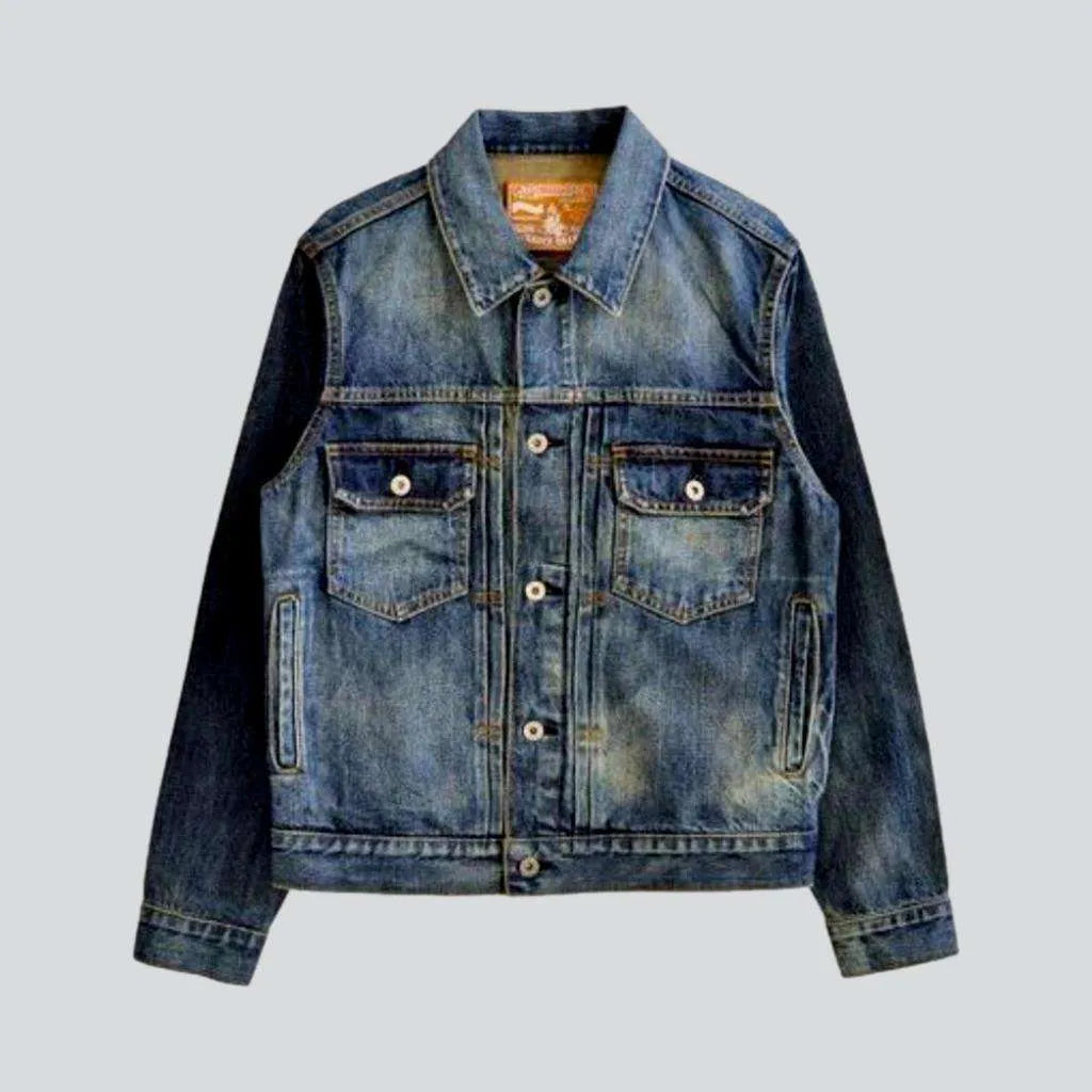 14oz self-edge men's jean jacket