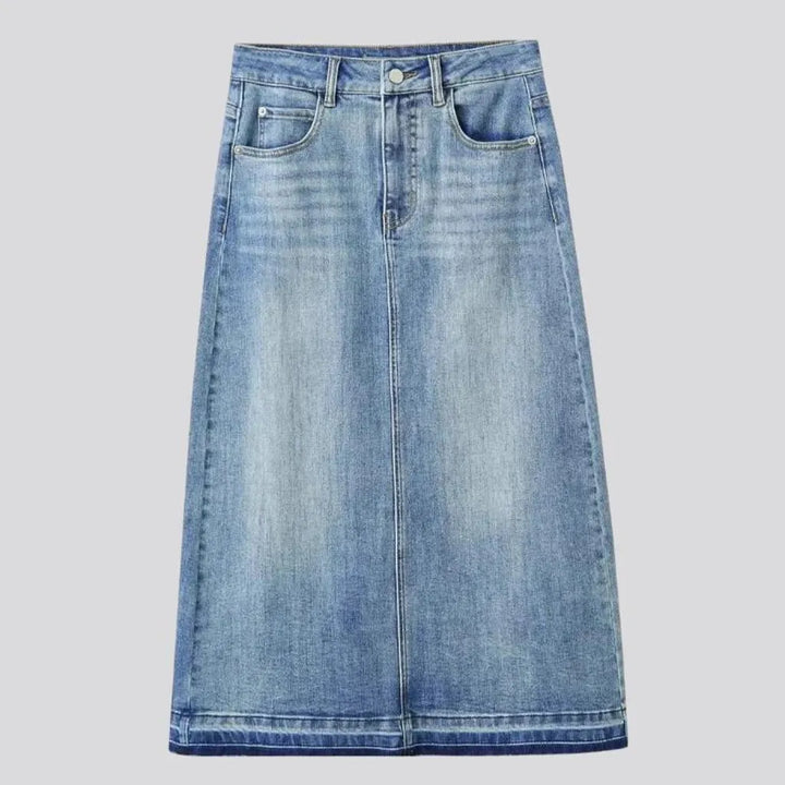 Fashionable maxi high rise jeans skirt