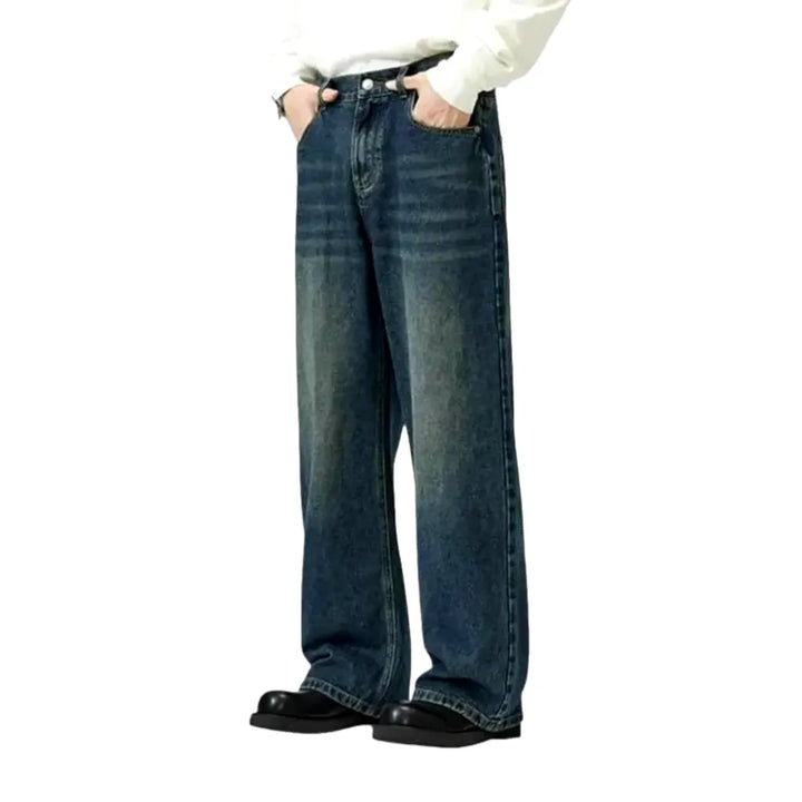 Stonewashed Light Vintage Men's Jeans - Blue