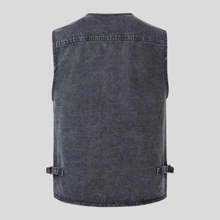 Regular fit vintage work worker men's denim vest