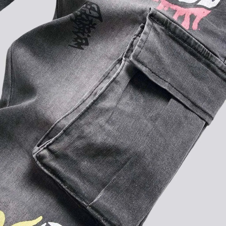 Grey men's skinny jeans