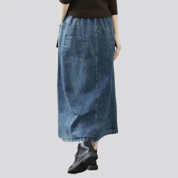 Long sanded jeans skirt
 for ladies