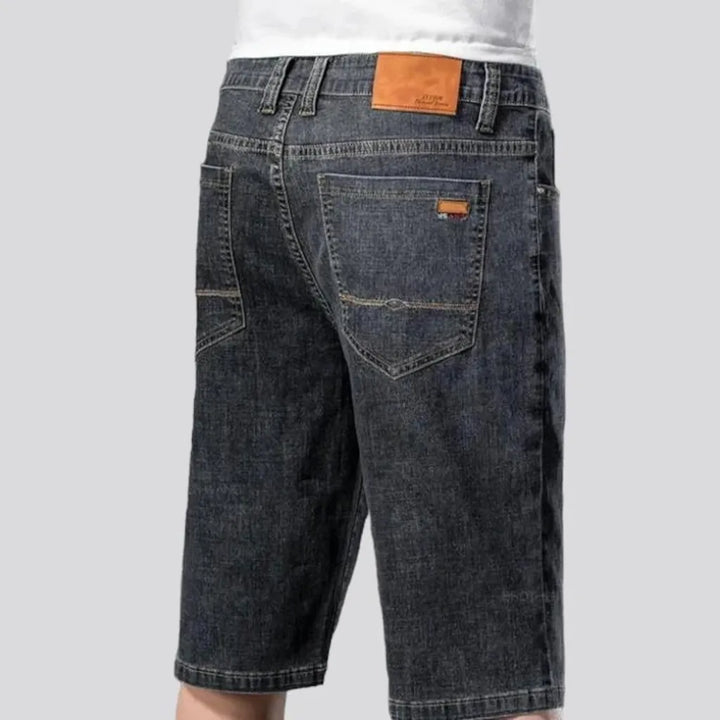 Knee-length men's denim shorts