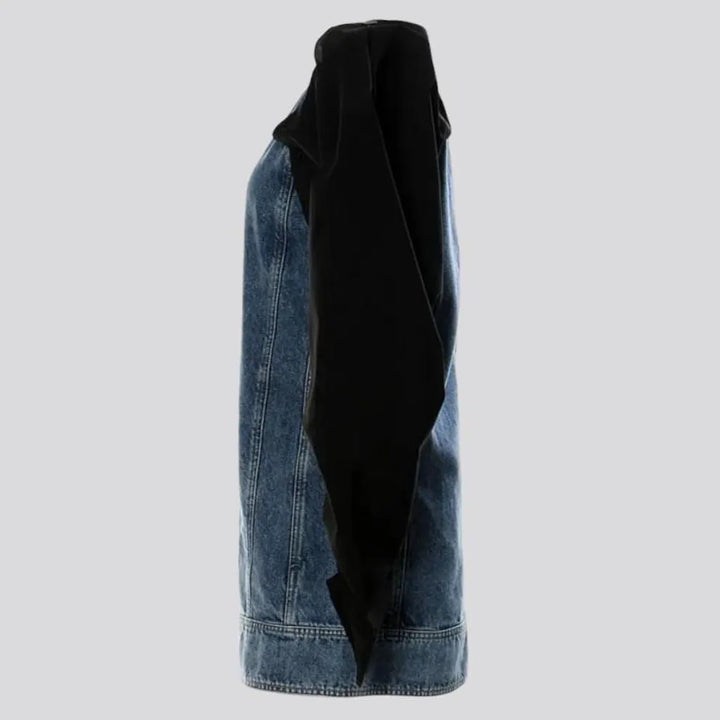 Street mixed-fabrics women's jeans dress