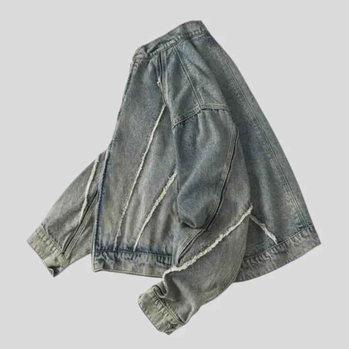 Light wash oversized denim jacket for men