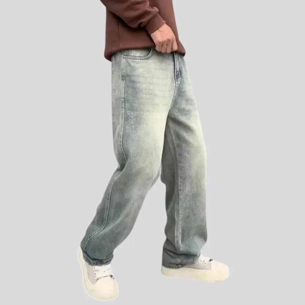 Retro mid rise baggy men's jeans