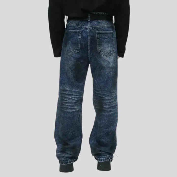 Floor-length distressed jeans
 for men