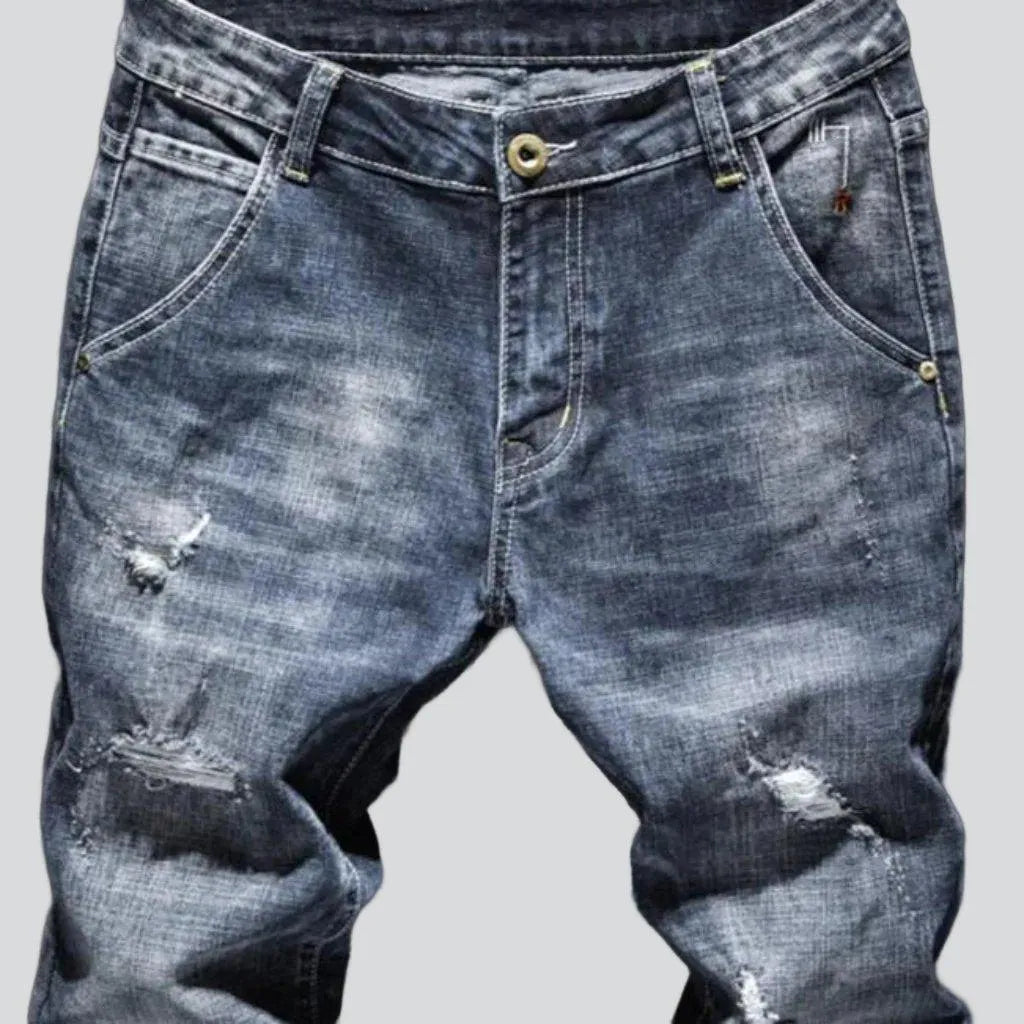 Distressed vintage urban men's jeans
