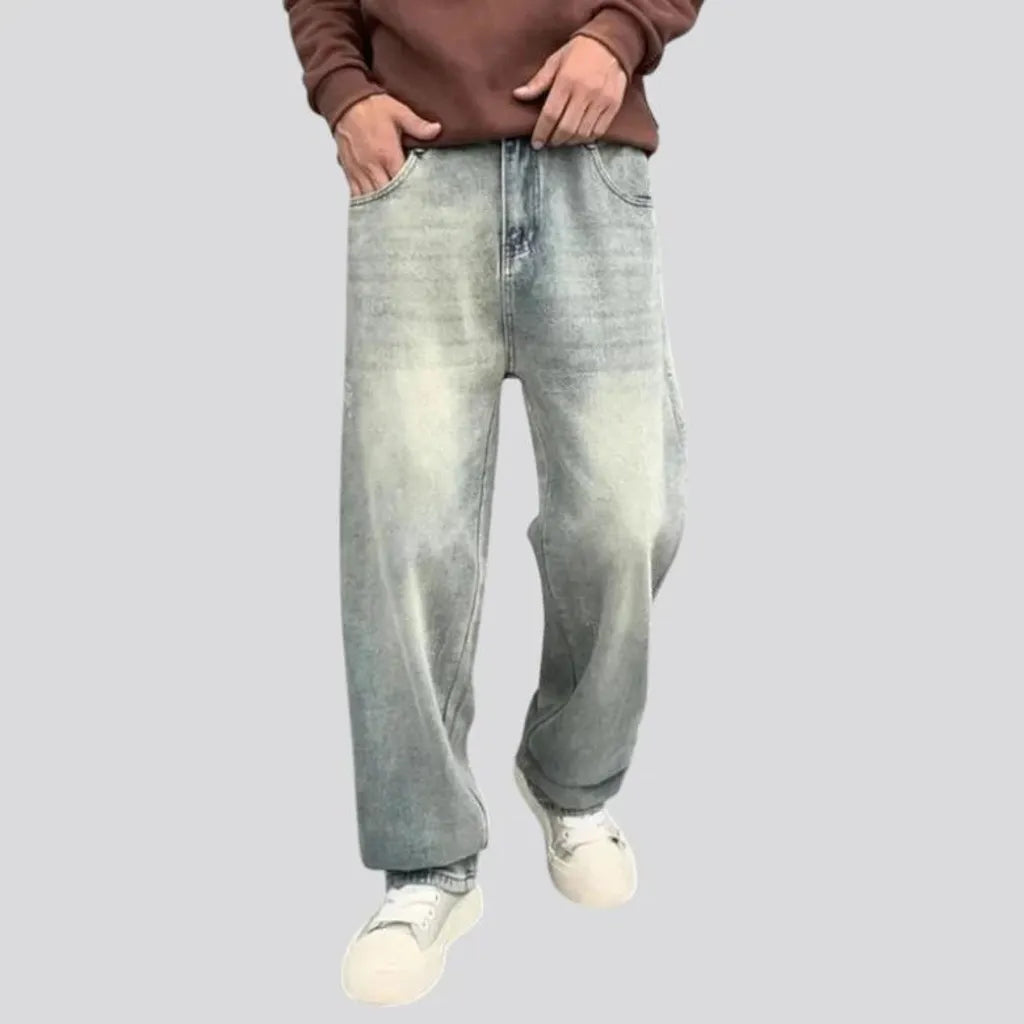 Retro mid rise baggy men's jeans