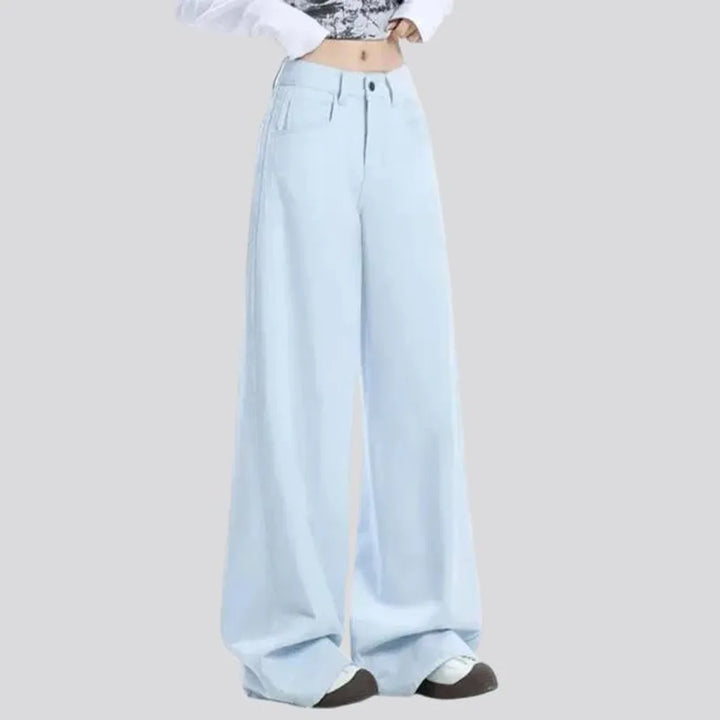 Fashionable baggy high rise women's jeans